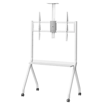 Afbeelding van Maclean TV standaard / trolley, camera plank, op wielen, 55 100&quot;, max. belasting 120kg/10kg VESA 900x600, wit, MC 114 W