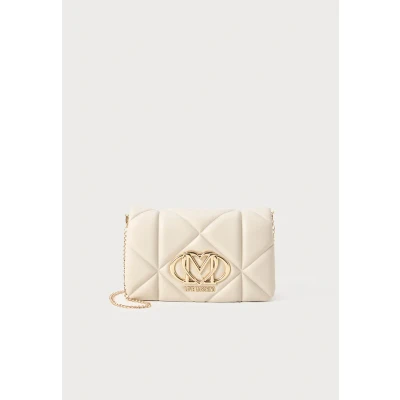 Afbeelding van Love Moschino Embossed Schoudertas, Dames, Maat: One Size, Ivory