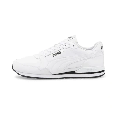 Afbeelding van Puma Runner V3 Unisex Sneakers laag, Maat: 40, White/black Leer en imitatieleer