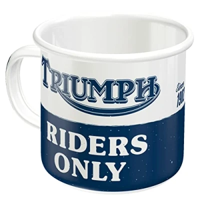 Afbeelding van Triumph Riders Only. Emaille Drinkbeker H 8 Ø cm