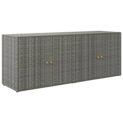 Afbeelding van vidaXL Opbergkast voor de tuin, grijs, 198 x 55,5 80 cm, polyrotan
