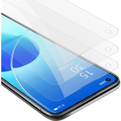 Afbeelding van Cadorabo 3x Screenprotector geschikt voor Oppo Reno6 5G Beschermende Pantser Film in KRISTALHELDER Getemperd (Tempered) Display beschermend glas 9H hardheid met 3D Touch