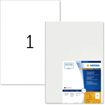 Afbeelding van Etiket HERMA 8694 A3 297x420mm transparant 50stuks
