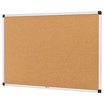 Afbeelding van Amazon Basics kurk prikbord met aluminium frame, 90 x 60 cm
