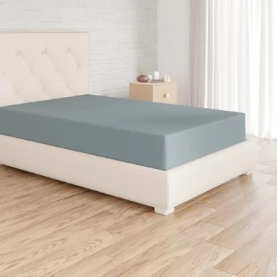 Afbeelding van Amazon Basics Microvezel hoeslaken, spa blauw, 90 x 190 30 cm