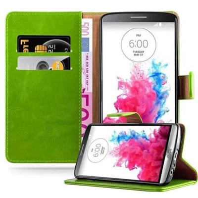 Afbeelding van Cadorabo Hoesje geschikt voor LG G3 in GRAS GROEN Beschermhoes met magnetische sluiting, standfunctie en kaartvakje Book Case Cover Etui