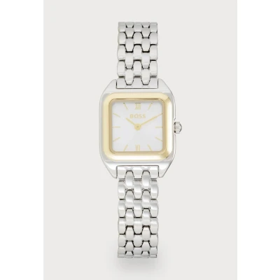 Afbeelding van BOSS MAE Petite Horloge silvercoloured/white/goldcoloured, Dames, Maat: One Size, Silver coloured/white/gold coloured