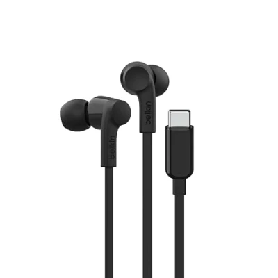 Image de Belkin SoundForm Écouteurs avec micro intra auriculaire filaire USB C isolation acoustique noir