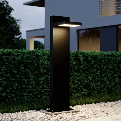 Afbeelding van Lucande LED buitenlamp 1licht aluminium, kunststof H: 65 cm grafietgrijs (RAL 840 M), wit Inclusief lichtbron