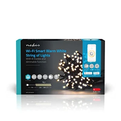 Afbeelding van Nedis SmartLife LED kerstverlichting warm wit 20m met 200 lampjes WIFILX01W200