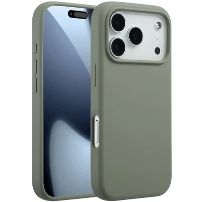 Afbeelding van Accezz Liquid Silicone Backcover met MagSafe voor de Apple iPhone 17 Pro Cooper Green
