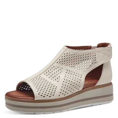 Afbeelding van Jana 8 28260 42 platte sandalen voor dames, Beige