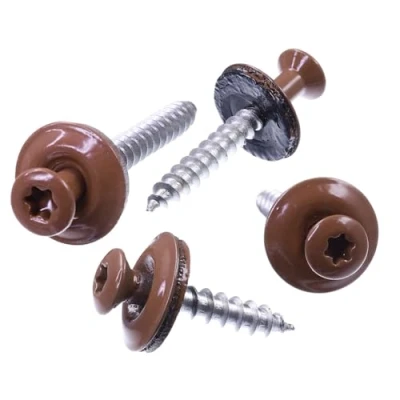 Afbeelding van SECCARO Lot de 75 vis étanches 4,5 x 60 mm, RAL 8004 marron cuivré, acier inoxydable A2, rondelle d&#039;étanchéité EPDM 15 TX/six pans creux