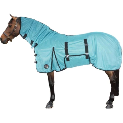 Afbeelding van HKM Vliegendeken Aqua met Hals 135/185