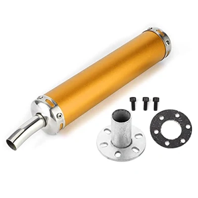 Afbeelding van EBTOOLS uitlaatdemper van roestvrij staal, 20 mm/0,8 inch gewijzigde onderdelen voor 2 takt motorfiets (goud)