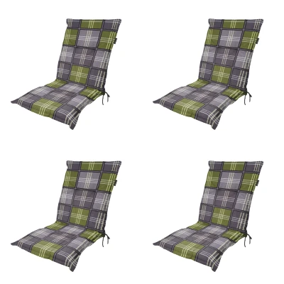 Afbeelding van Madison Tuinstoelkussen Lage Rug Patchy olive Ca. 105x50 cm Set van 4