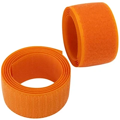 Afbeelding van AERZETIX C65978 Band/rol 40 mm 1 meter klittenband kabelorganizer/klem tasband voor kleding kleur: oranje in polyamide en polyester