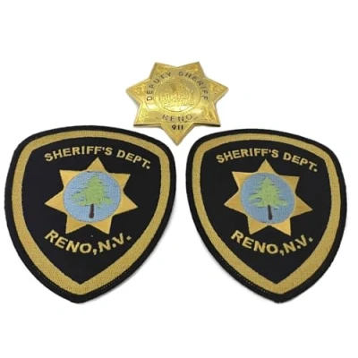Afbeelding van OEM Reno 911 Sheriff Star Badge + Dept 2 Central Comedy Police schouderpatch