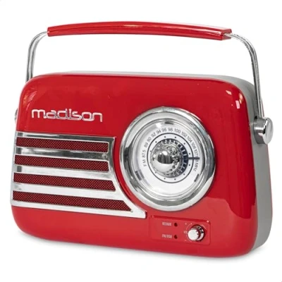Afbeelding van Madison Freesound VR40R Draagbare retro radio met Bluetooth en USB