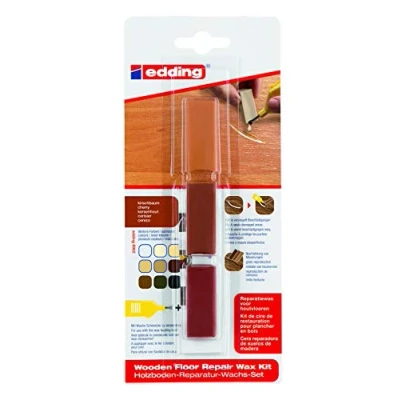 Image de edding 8902 kit de cire réparation pour parquet cerise 3 cires dures réparer les dommages et rayures sur parquets en bois