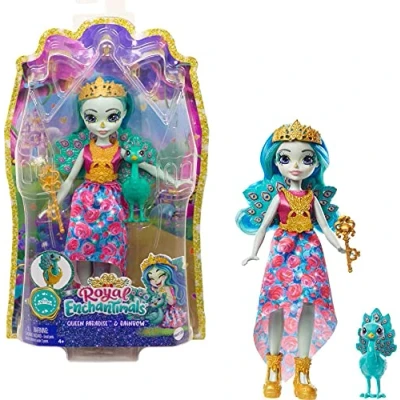 Afbeelding van Enchantimals Royal Reina Paradise en Rainbow pauwpop met huisdier (Mattel GYJ14)
