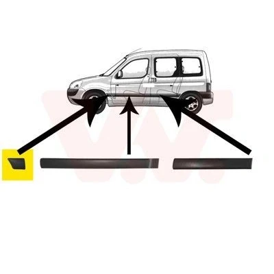 Afbeelding van Van WEZEL 4051421 Sier / beschermingspaneel, spatbord Links voor PEUGEOT: Partner I