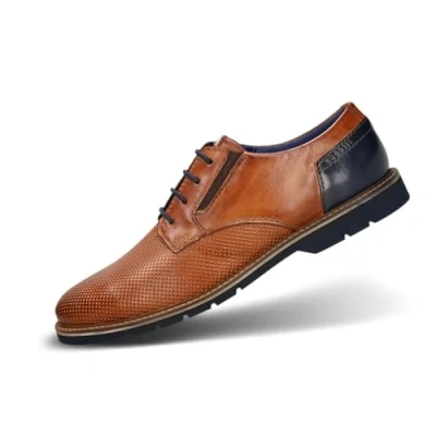 Afbeelding van bugatti Casimiro Veterschoenen, Heren, Maat: 43, Cognac Schaapsleer