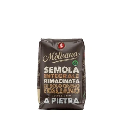 Image de La Molisana, Semoule de blé dur entier récupéré à pierre, uniquement italien Idéal pour le pain, les pâtes fraîches, pizzas, gâteaux et rustiques Lot 1 kg
