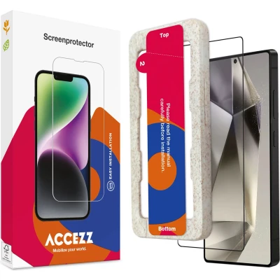 Afbeelding van Accezz screenprotector Geschikt voor Samsung Galaxy S25 Ultra Gehard glas Full Cover met bio applicator