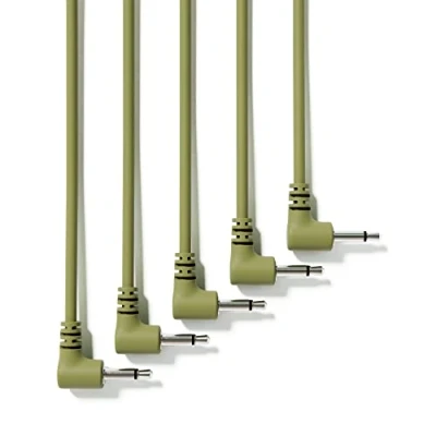 Afbeelding van ExcelValley 5 stuks modulaire patchkabel rechthoek 3,5 mm 1/8&quot; (legergroen 10cm 4&quot;)
