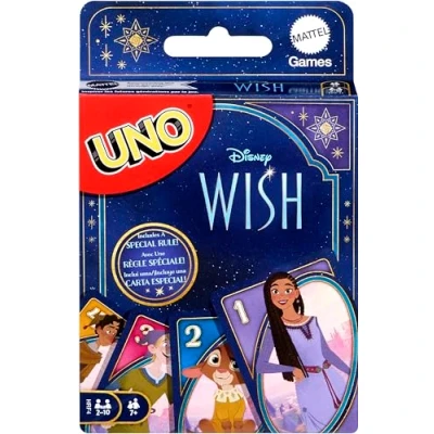 Afbeelding van Mattel UNO Disney wenskaartspel voor kinderen, volwassenen en familie met spel op film geïnspireerde liniaal