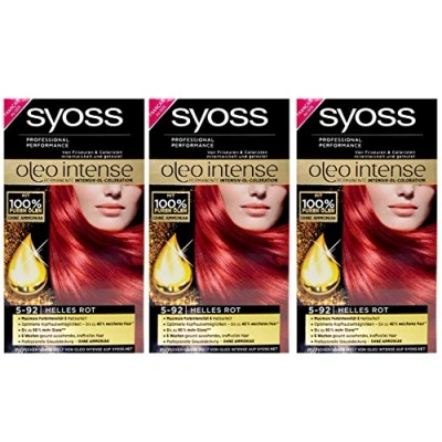 Afbeelding van SYOSS 5 92 Haarverf, lichtrood, Oleo Intensief, 3 stuks, nauwkeurig kleurresultaat