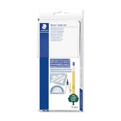 Image de STAEDTLER® 557 11 Kit de géométrie pièces avec tous les produits essentiels Étui en métal robuste