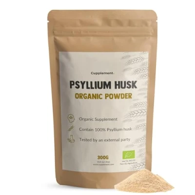 Afbeelding van Cupplement Psylliumvezels Poeder 300 Gram Psyllium Husk Biologisch Geen Capsules of Tabletten Vlozaad Supplement Superfood Vezel Supplementen Vezels