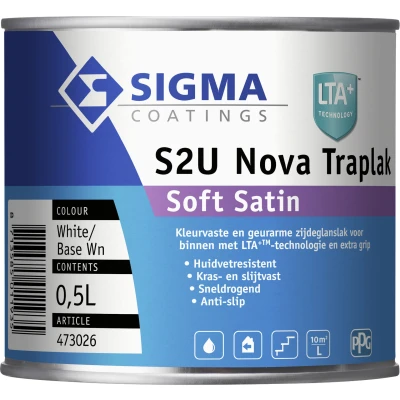 Afbeelding van Sigma S2U Nova Traplak Soft Satin 0,5 liter Houtverf