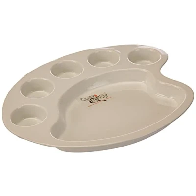 Afbeelding van Cookinglife Gourmetbord / Fonduebord Cosy Schilderspalet Wit 30 x 24 cm