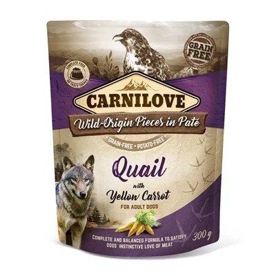 Afbeelding van Carnilove Dog Pouch Kwartel / Gele Wortel 12X300 GR