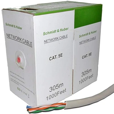 Afbeelding van UTP Cat5E Lan kabel (CCA) stug, 305 meter