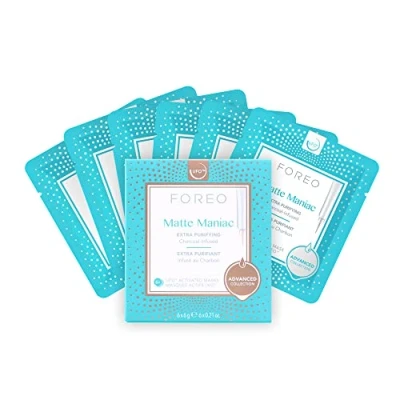 Afbeelding van Matte Maniac Advanced Collection 2.0 UFO geactiveerd gezichtsmasker, hydraterend gezicht, schoonheid en verzorging, toverhazelaar houtskool, alle soorten onzuiverheden, vette huid, 6 stuks