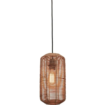 Afbeelding van GOOD&amp;MOJO Hanglamp Tanami Rotan Zwart Ø18x35cm Bruin
