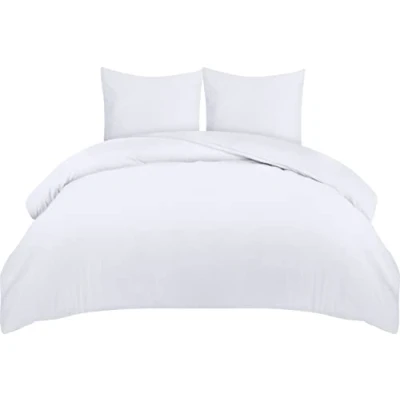 Afbeelding van Utopia Bedding Dekbedovertrekset van zachte microvezel Dekbedovertrek 240 x 220 cm met kussenslopen 65 Beddengoed Wit