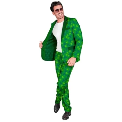 Afbeelding van Widmann Landen Thema Kostuum Patrick Lucky Day Man Groen XL Carnavalskleding Verkleedkleding