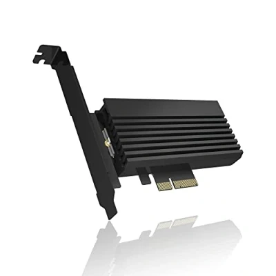 Afbeelding van ICY Box 60403 PCI Express Kaart, M.2 NVMe SSD voor PCIe 3.0 Adapter, Koeler, LED Verlichting, M Key, 2230, 2242, 2260, 2280, Zwart