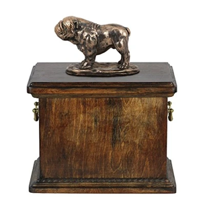 Afbeelding van Bulldog urn hond met beeldje elegante klassieke voor hondenas.