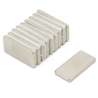 Afbeelding van Magnetastico 10 neodymium magneten N52, rechthoekig, 20 x 2 mm, permanente koelkastmagneet, magneetbord, magneet voor whiteboard, parallellepipedische magneet, koelkastmagneet