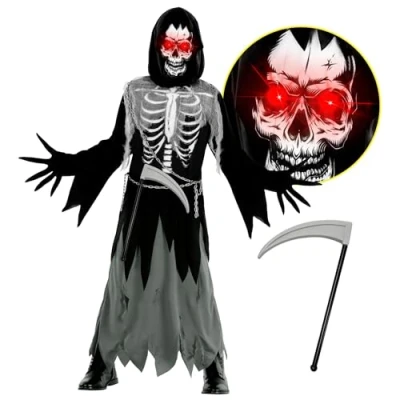 Afbeelding van Morph Magere Hein Kinderkostuum, Kinderen, Hein, Halloween Kostuum Maat XL