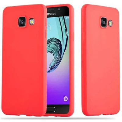 Afbeelding van Cadorabo Hoesje geschikt voor Samsung Galaxy A3 2016 in CANDY ROOD Beschermhoes gemaakt van flexibel TPU silicone Case Cover