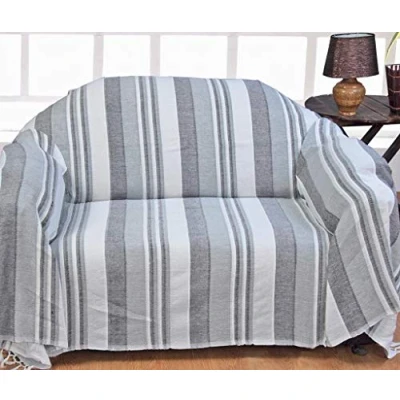 Afbeelding van Homescapes Marokko sprei, grijze strepen, 150 x 200 cm