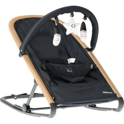 Afbeelding van Deryan Rocker Wipstoel Luxe 2 in 1 Zwart