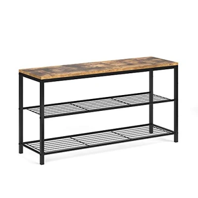 Afbeelding van Vicco schoenenbank &quot;Fyrk&quot;, rustiek eiken/zwart, 100 x 51,5 cm